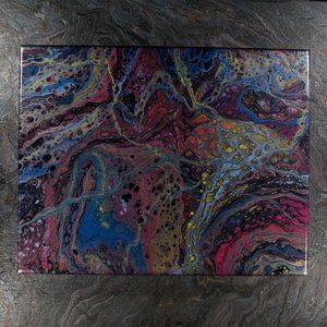 Acrylic Pour Painting 11x14 Clear coated
